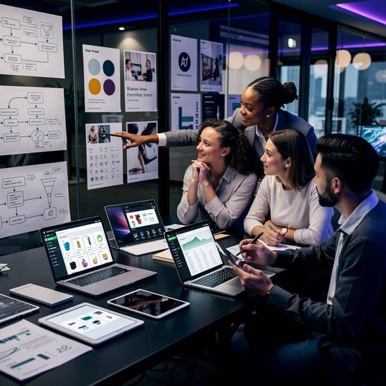 Strategic Shopify web design agency team collaborating on brand experience planning