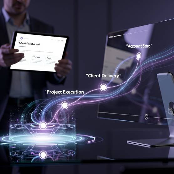 Digital agency white label partnership workflow visualization